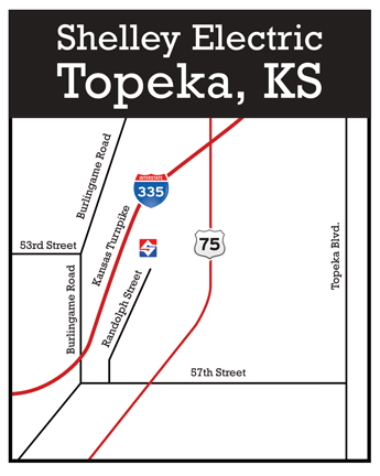 Shelley Electric Topeka Map