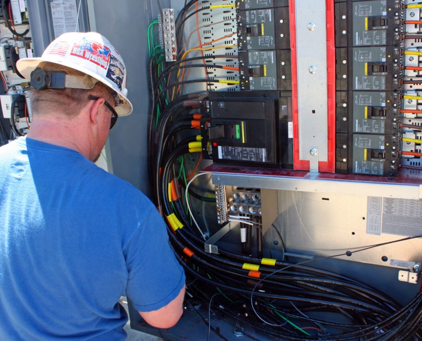 Electrician at work